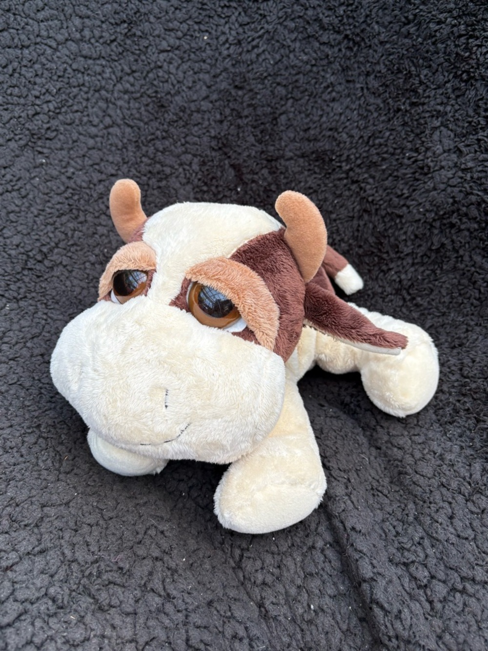 Russ Berrie Lil Peepers Marlow Cow Bull Plush 15" Big Brown Eyes